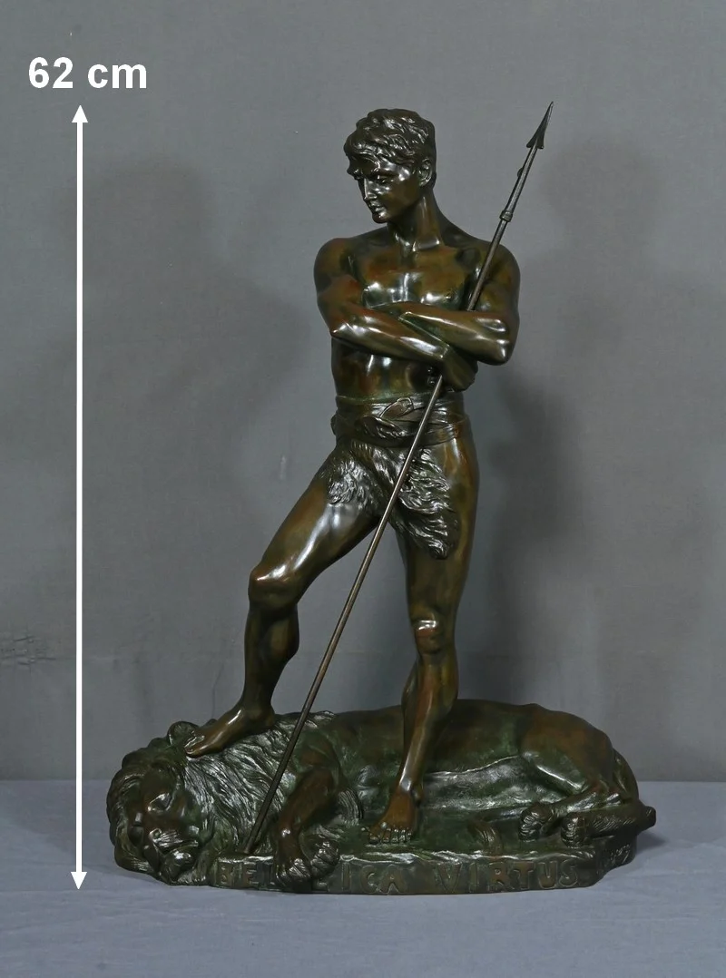 Important Bronze « Le Chasseur de Lion » de H. Fugère – Fin XIXe