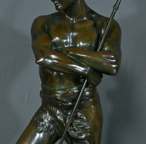 Important Bronze « Le Chasseur de Lion » de H. Fugère – Fin XIXe