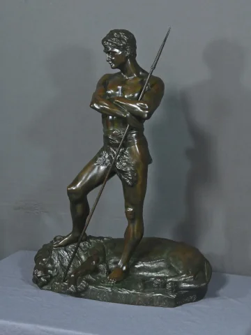 Important Bronze « Le Chasseur de Lion » de H. Fugère – Fin XIXe