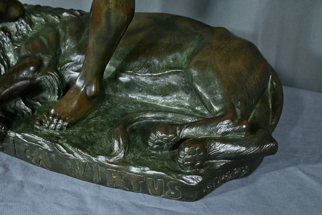 Important Bronze « Le Chasseur de Lion » de H. Fugère – Fin XIXe