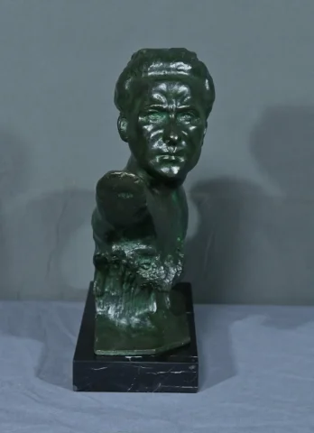 BRONZE of JEAN MERMOS by F. FOCHT