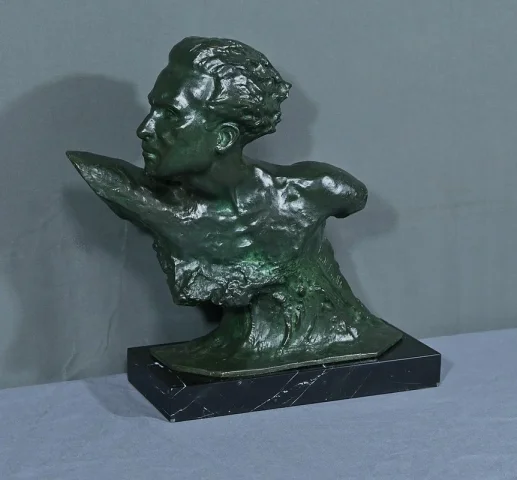 BRONZE of JEAN MERMOS by F. FOCHT