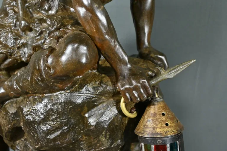 SPELTER STATUETTE converted into a lamp