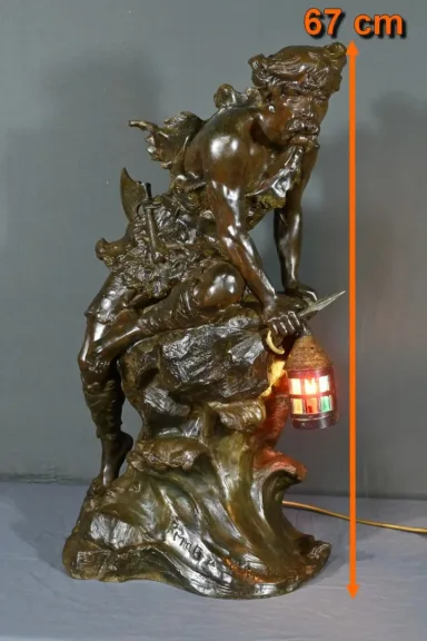SPELTER STATUETTE converted into a lamp