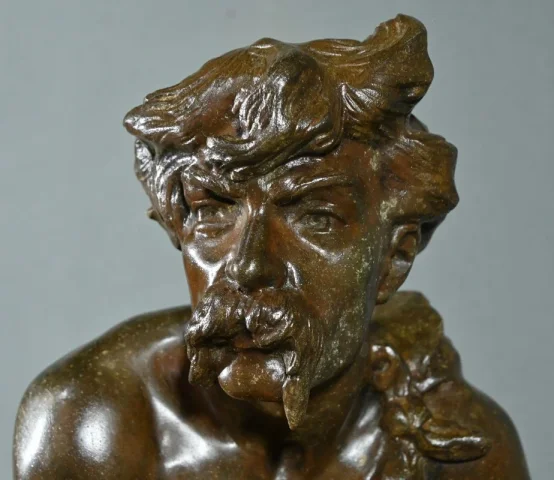 Important Régule monté en lampe « Pirate à l’affût », signé A. Foretay – Début XXe