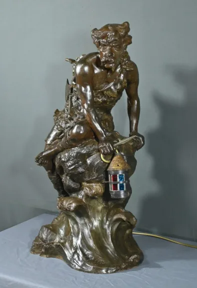 SPELTER STATUETTE converted into a lamp