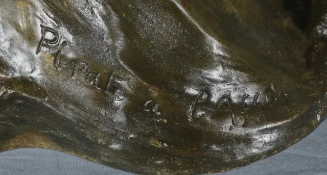 Important Régule monté en lampe « Pirate à l’affût », signé A. Foretay – Début XXe