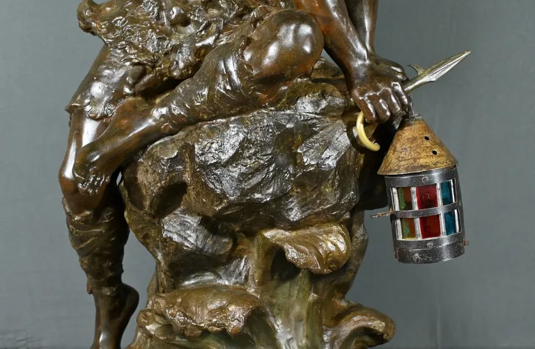 SPELTER STATUETTE converted into a lamp