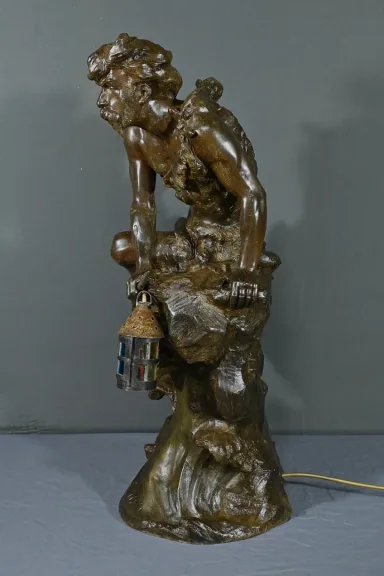 SPELTER STATUETTE converted into a lamp