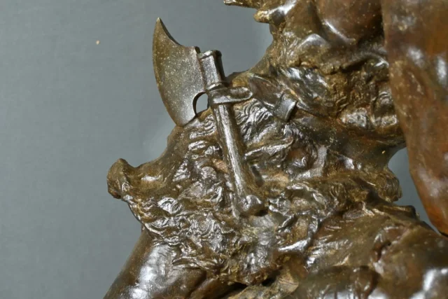 Important Régule monté en lampe « Pirate à l’affût », signé A. Foretay – Début XXe