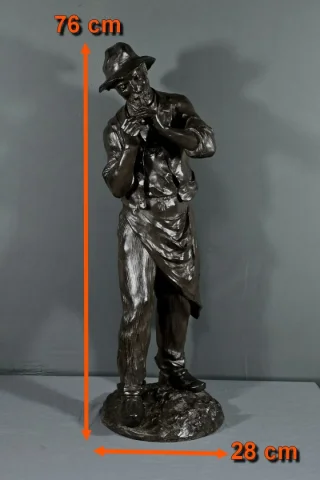 Important Bronze « L’Homme à la Pipe », signé M. Constant Favre – Fin XIXe