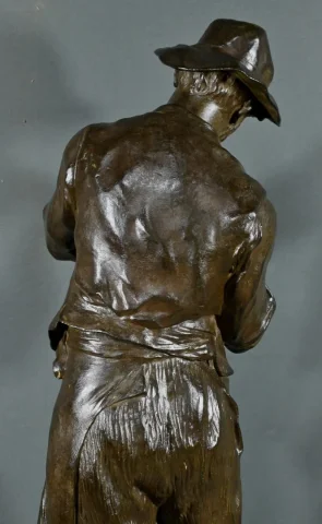 Important Bronze « L’Homme à la Pipe », signé M. Constant Favre – Fin XIXe