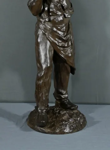 Important Bronze « L’Homme à la Pipe », signé M. Constant Favre – Fin XIXe