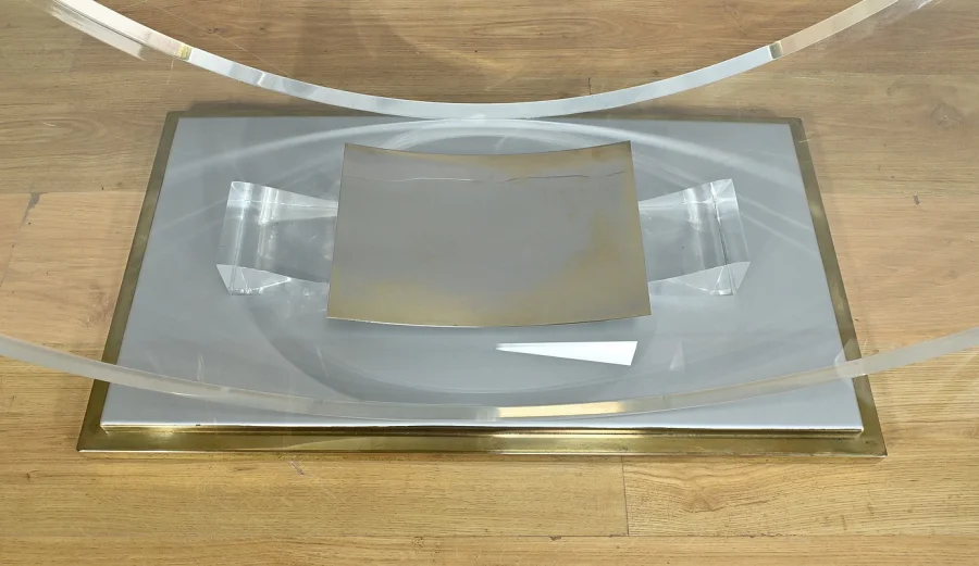 Table en Verre C. Hollis Jones pour Belgo Chrom – 1970