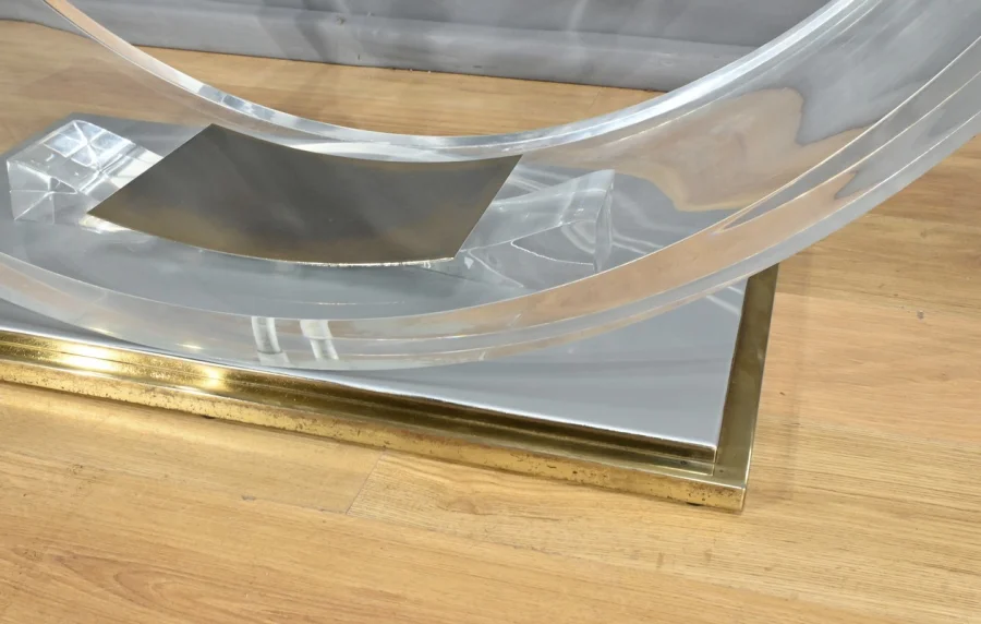 Table en Verre C. Hollis Jones pour Belgo Chrom – 1970