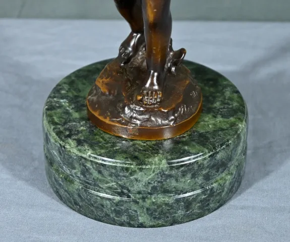 Bronze Putto au Tambourin, signé A.Moreau – Fin XIXe