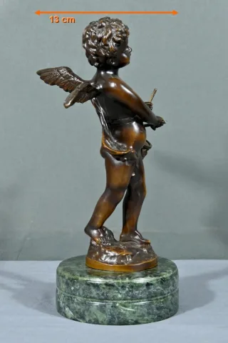 Bronze Putto au Tambourin, signé A.Moreau – Fin XIXe