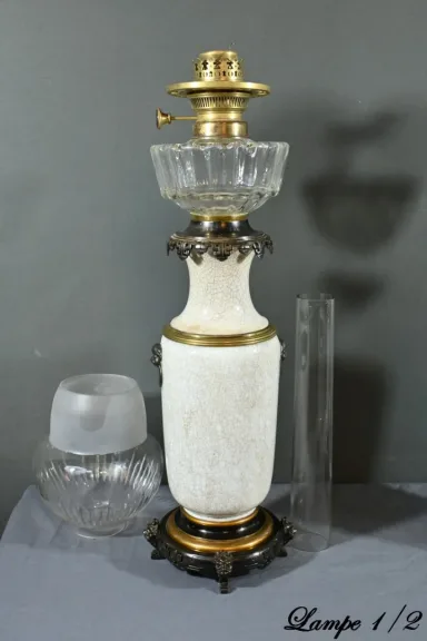 Lampes à Pétrole en Céramique, Maison Numberger-Lemonon – Milieu XIXe