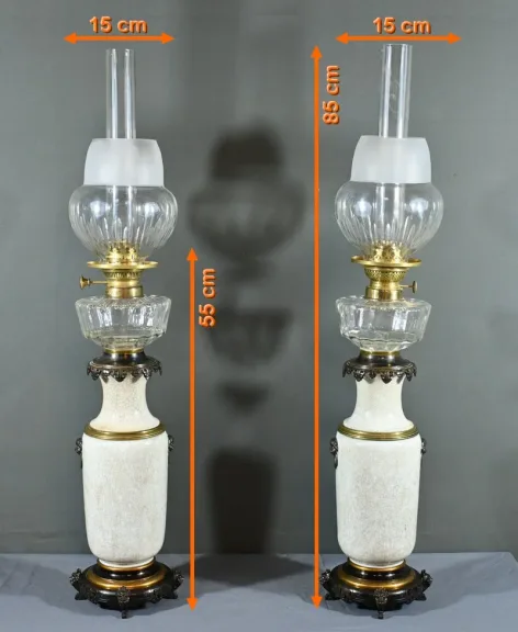 Lampes à Pétrole en Céramique, Maison Numberger-Lemonon – Milieu XIXe