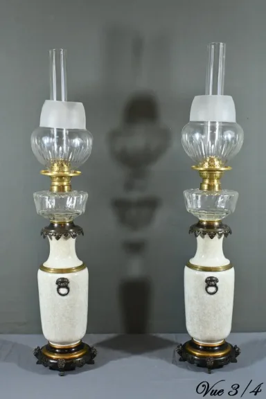 Lampes à Pétrole en Céramique, Maison Numberger-Lemonon – Milieu XIXe