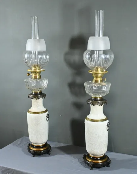 Lampes à Pétrole en Céramique, Maison Numberger-Lemonon – Milieu XIXe