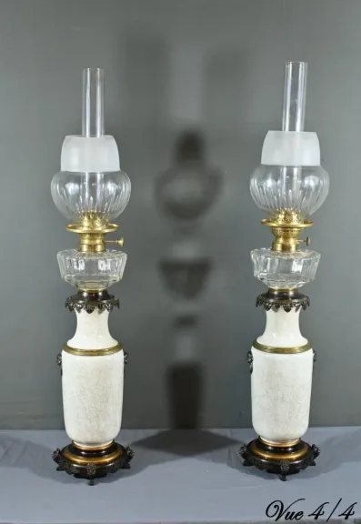 Lampes à Pétrole en Céramique, Maison Numberger-Lemonon – Milieu XIXe