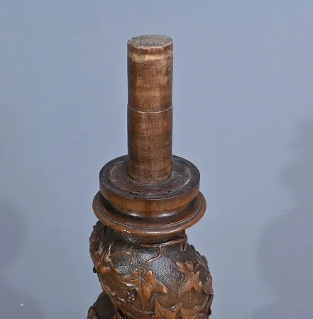 Importante Colonne Pivotante en Noyer massif – 1900