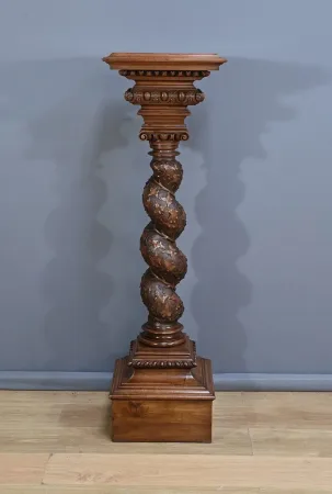 Importante Colonne Pivotante en Noyer massif – 1900
