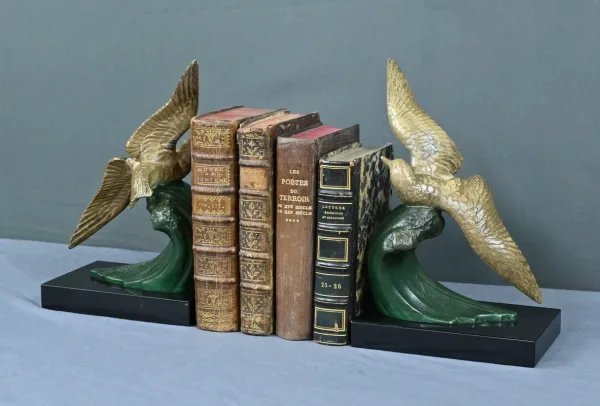 Serre-Livres en Régule, signés Mélo, Art Déco - 1930
