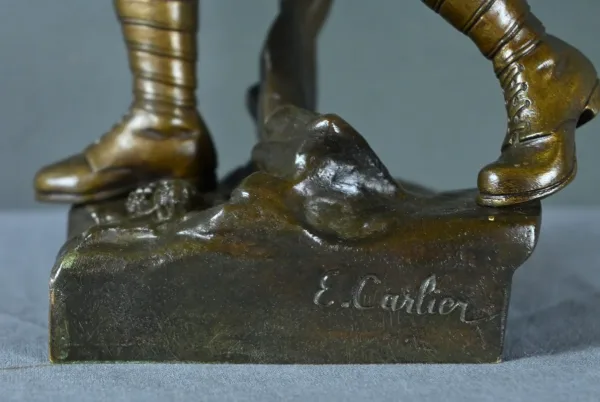 Bronze « Le Chasseur Alpin », signé E.Carlier – Fin XIXe