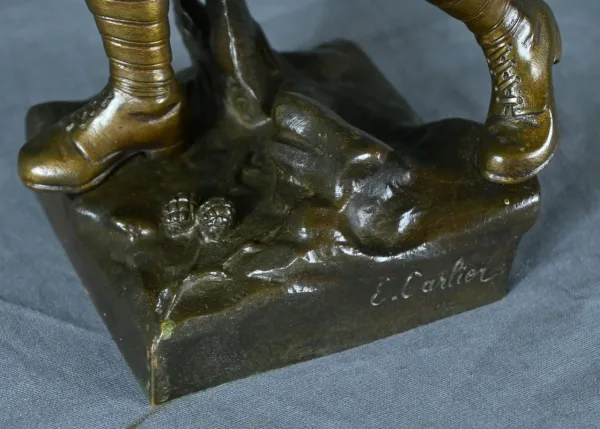 Bronze « Le Chasseur Alpin », signé E.Carlier – Fin XIXe