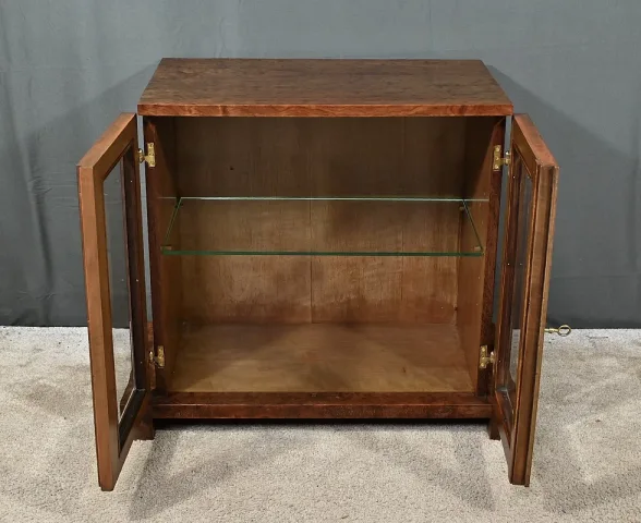 Petite Vitrine en Acajou Moucheté, Art Déco – Début XXe