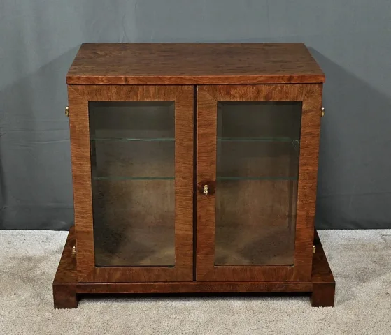 Petite Vitrine en Acajou Moucheté, Art Déco – Début XXe