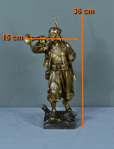 Bronze « Le Zouave Trompettiste » de E. Carlier – Début XXe
