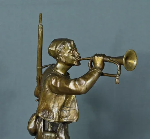 Bronze « Le Zouave Trompettiste » de E. Carlier – Début XXe