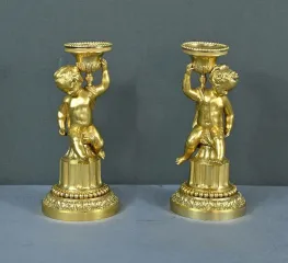 PAIR OF LOUIS XVI STYLE CANDLESTICKS