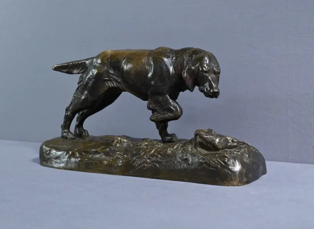 BRONZE DOG signed E. SAMSON