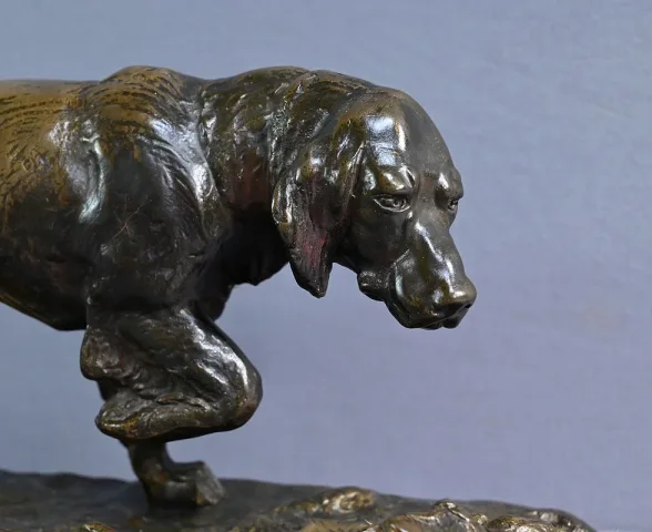 BRONZE DOG signed E. SAMSON