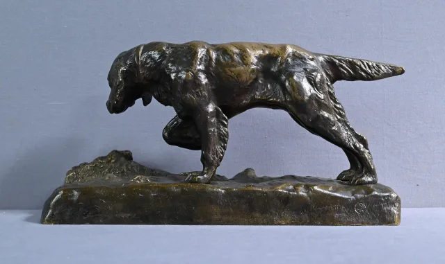 BRONZE DOG signed E. SAMSON