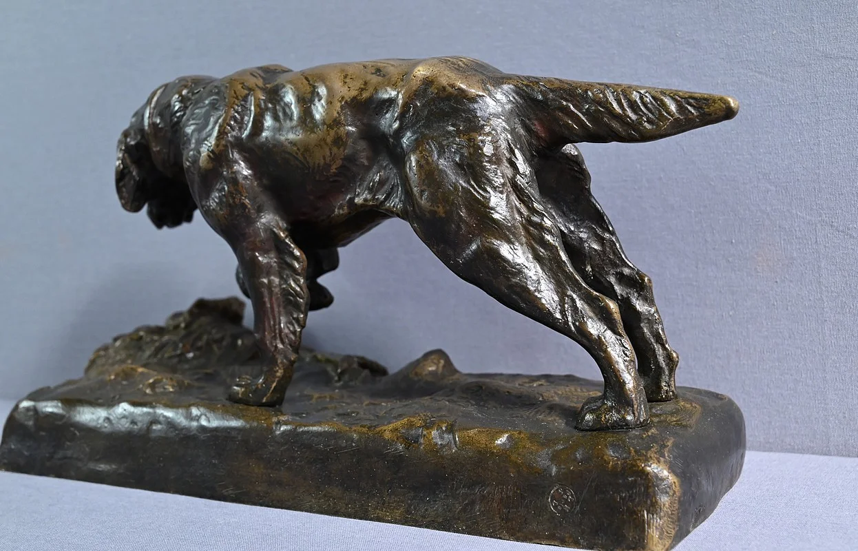 BRONZE DOG signed E. SAMSON
