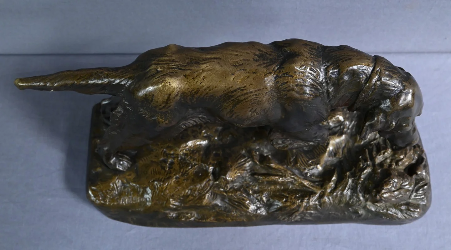 BRONZE DOG signed E. SAMSON