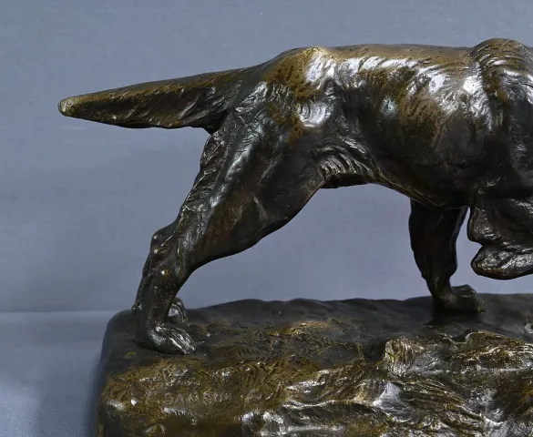 BRONZE DOG signed E. SAMSON