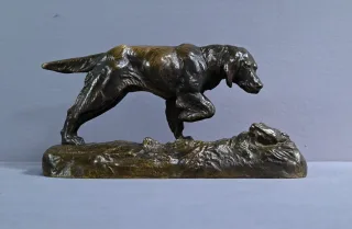 BRONZE DOG signed E. SAMSON