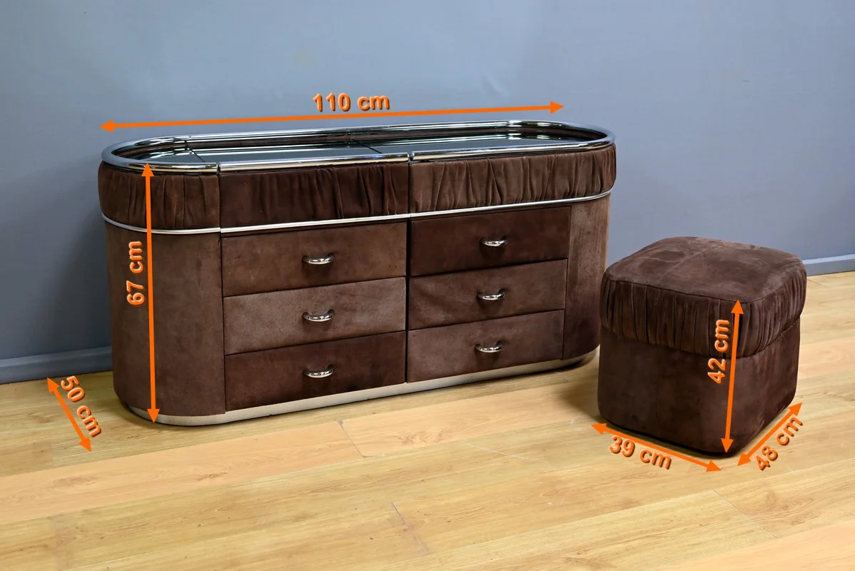 Coiffeuse en Nubuck, design Italien – 1970