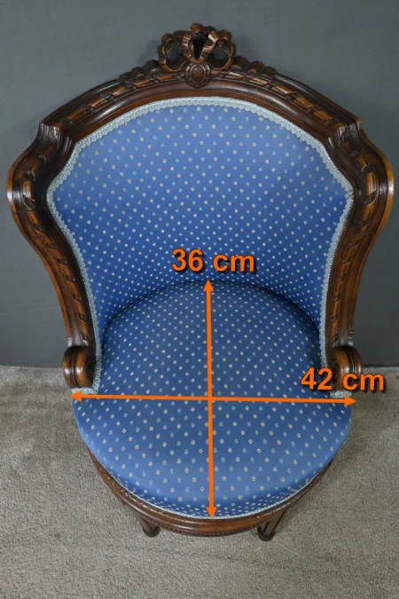 Chaise de Harpiste Pivotante en Hêtre, style Louis XVI – Début XXe
