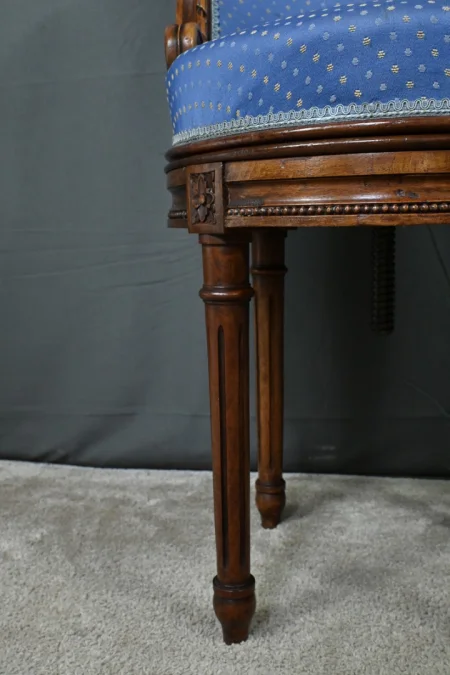 Chaise de Harpiste Pivotante en Hêtre, style Louis XVI – Début XXe