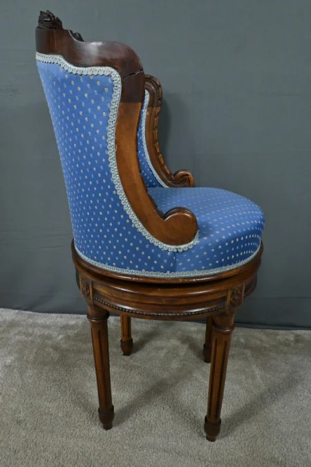 Chaise de Harpiste Pivotante en Hêtre, style Louis XVI – Début XXe