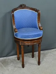 Chaise de Harpiste Pivotante en Hêtre, style Louis XVI – Début XXe