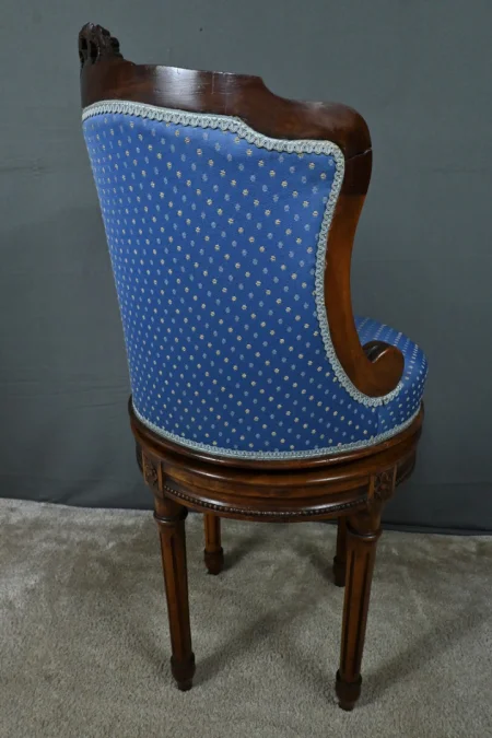 Chaise de Harpiste Pivotante en Hêtre, style Louis XVI – Début XXe