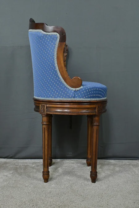 Chaise de Harpiste Pivotante en Hêtre, style Louis XVI – Début XXe